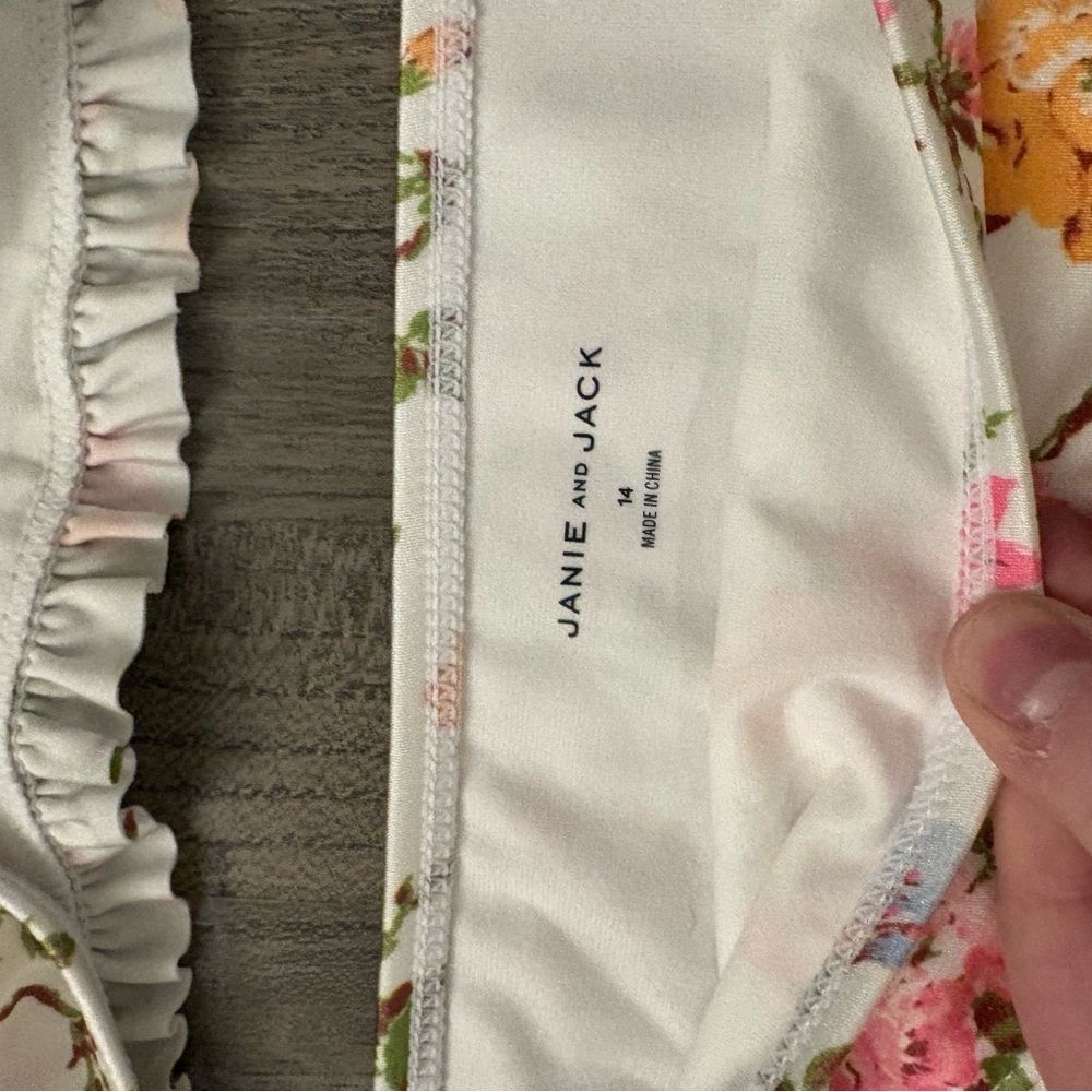 Janie and Jack Floral Two-Piece Bikini Set | Girls Size 14 - Picture 3 of 9